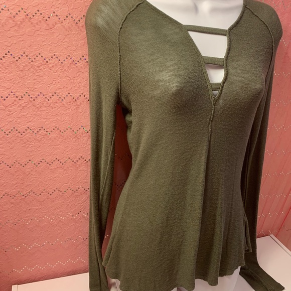 Free People FP Green Long Sleeve Shirt - Picture 2 of 3